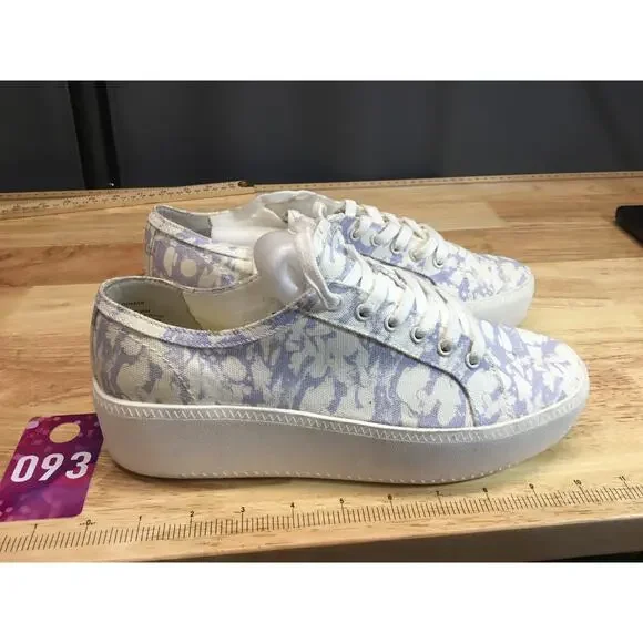 Open Edit Edlandyn Sneakers Women's 9M Blue White Canvas Lace Up Athletic Shoes - Picture 2 of 9